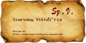 Szarvasy Viktória névjegykártya